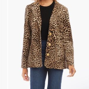 NWOT Never Worn Karen Kane Leopard Corduroy Blazer Petite Medium